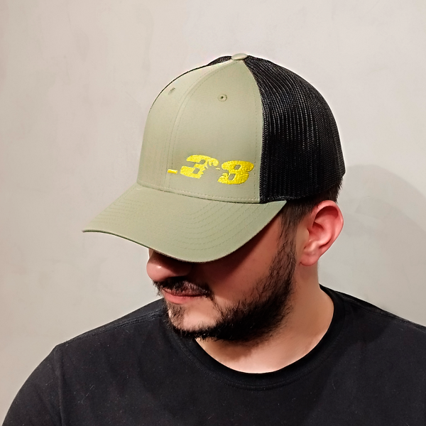 Boné Trucker Grife .38 Verde Oliva - Bordado